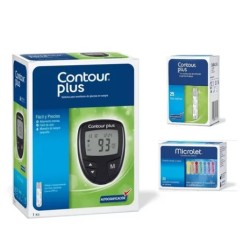 Kit Glucómetro Contour Plus + 25 Tiras + 25 Lancetas